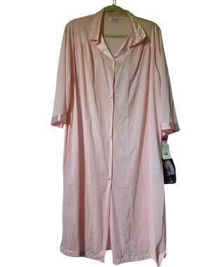 NWT Vintage Vanity Fair Womens Pink Nightgown Duster 70s 80s Sz L